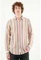 Camisa Cuello Francés A Rayas Para Hombre de Tennis