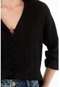 Tennis Camisa Negra Cuello Neru En 100% Lino Para Mujer de Tennis