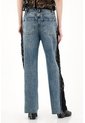 Tennis Jean Wide Leg Con Encaje En Contraste Para Mujer de Tennis