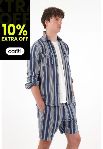 Camisa Manga Larga Con Diseño A Rayas Para Hombre Tennis