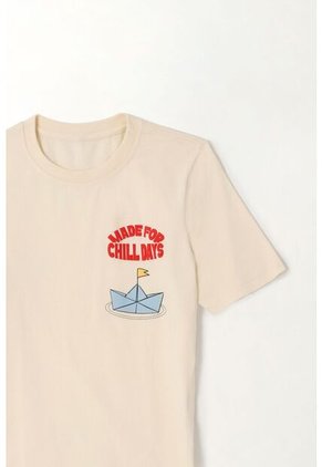 Camiseta Manga Corta Crudo Para Niño