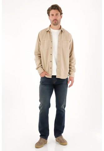 Tennis Jean Recto Con Efecto Resinado Azul Para Hombre Tennis
