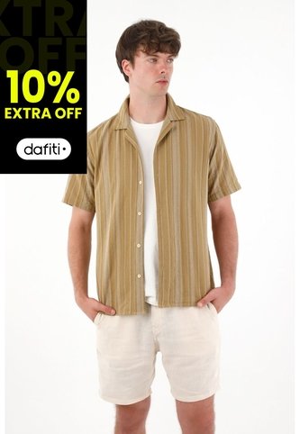 Tennis Camisa Con Diseño A Rayas De Ajuste Cómodo Para Hombre Tennis