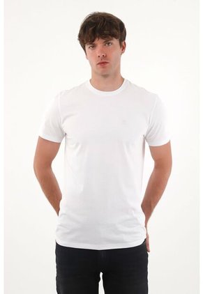 Tennis Camiseta Manga Corta En 100% Algodón Blanca Para Hombre