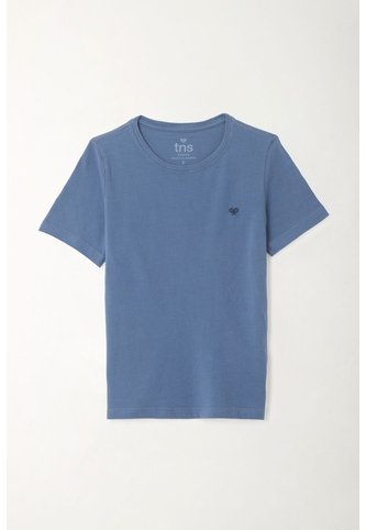 Camiseta Azul Cuello Redondo Para Niño Tennis