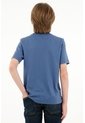 Camiseta Azul Cuello Redondo Para Niño de Tennis
