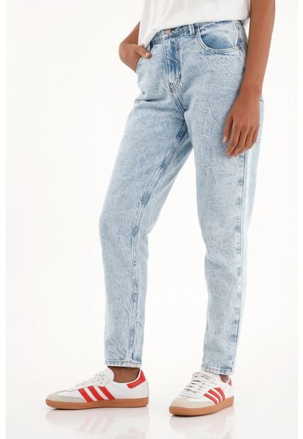 Tennis Jean Mom Tiro Alto Tono Medio Claro Para Mujer