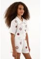 Camisa Con Bordado De Flores Para Niña de Tennis