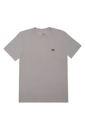 Tennis Camiseta Gris Con Bordado En Punto Corazón Para Hombre Tennis