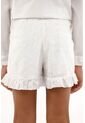 Bermuda Blanca En Ojalillo Con Boleros Para Niña de Tennis