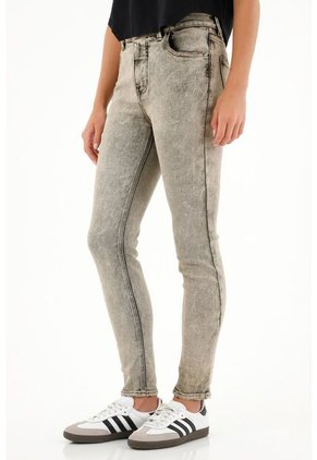 Tennis Jean Jegging Tiro Alto Gris Para Mujer