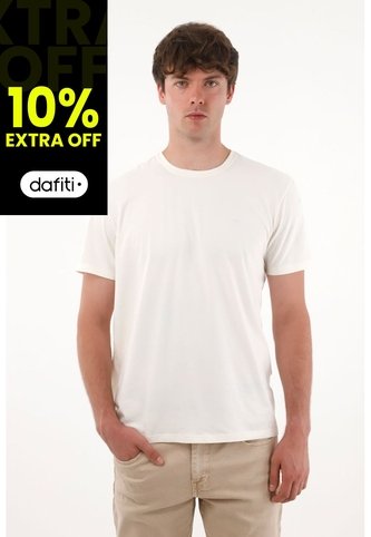 Tennis Camiseta Con Raqueta Estampada Crudo Para Hombre Tennis