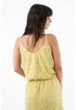 Tennis Top De Tiras Para Mujer En Encaje De Algodón Amarillo Fit Relajado Con Escote Cruzado de Tennis