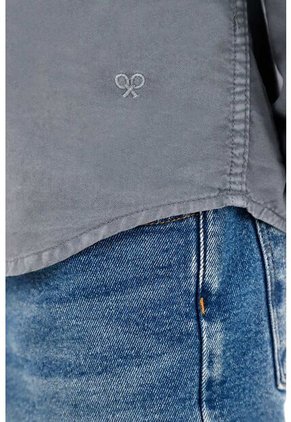 Camisa Oxford Manga Larga Azul Para Niño