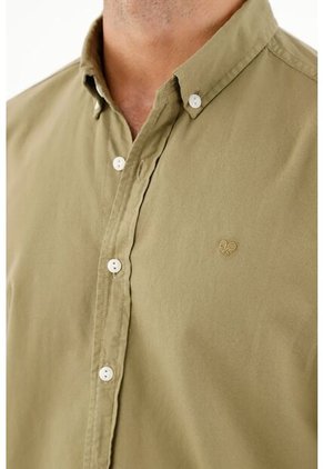 Camisa Manga Larga Verde Para Hombre
