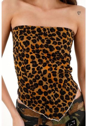 Tennis Camisa Strapless Estampado Animal Print Para Mujer