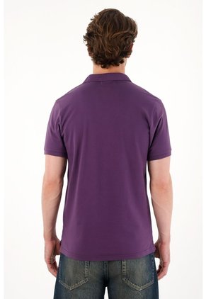 Tennis Polo Morada Slim Fit Licra Para Hombre