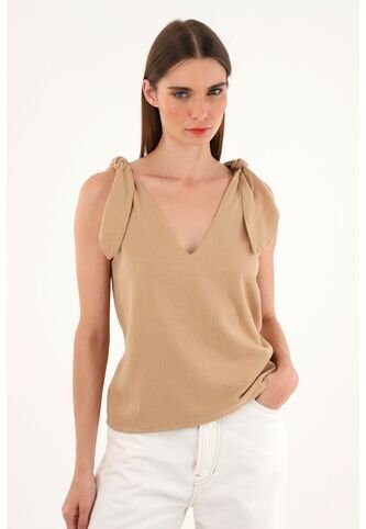 Tennis Camisa Crudo De Escote En V Y Tiras Para Mujer Tennis