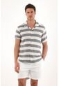 Tennis Camisa Tipo Bowling A Rayas Para Hombre de Tennis