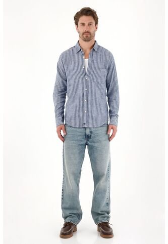 Tennis Camisa Manga Larga Con Diseño A Rayas Para Hombre Tennis