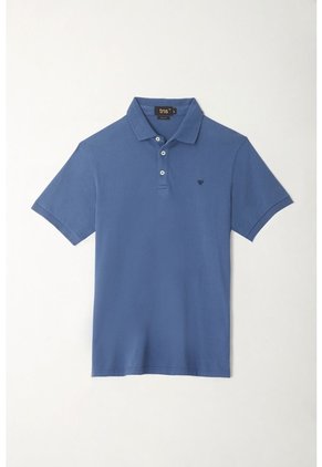 Tennis Polo Azul Slim Fit Lycra-Algodón Para Hombre