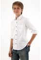 Camisa Oxford Manga Larga Blanca Para Niño de Tennis
