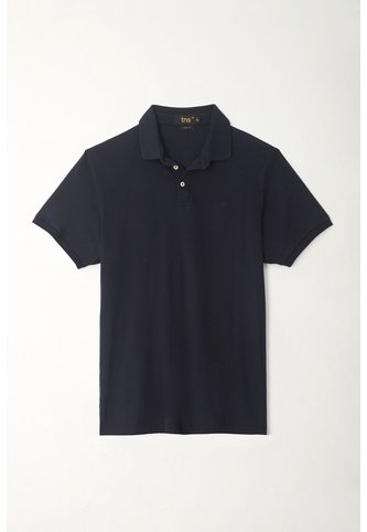 Tennis Polo Azul Slim Fit Cuello Tejido Para Hombre Tennis