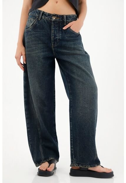 Tennis Jean Horseshoe De Tiro Bajo Azul Oscuro Para Mujer