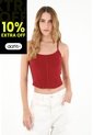 Tennis Camiseta Crop Top Roja Para Mujer de Tennis