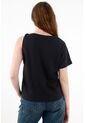 Tennis Camiseta Con Detalle Entorchado En Hombro Negra Para Mujer de Tennis