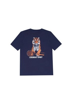 Camiseta Básica Azul Con Estampado Divertido Para Niño