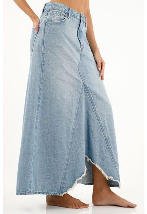 Tennis Falda Azul Con Ruedo Asimétrico Para Mujer