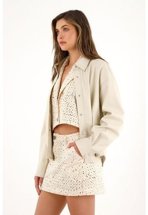 Tennis Chaqueta En Cuero Sintético Crudo Para Mujer