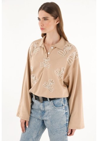 Buzo Tipo Polo Con Bordados Para Mujer Tennis