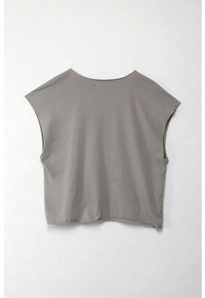 Tennis Camiseta Boxy Fit Manga Sisa Gris Para Mujer