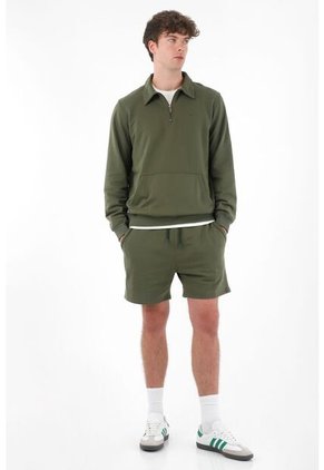 Tennis Bermuda En Tejido De Punto Verde Para Hombre