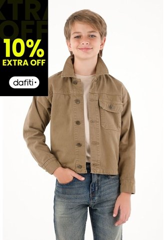 Chaqueta Café De Botones Para Niño Tennis