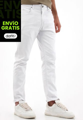 Tennis Pantalón Recto Cinco Bolsillos Blanco Para Hombre Tennis