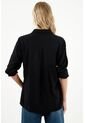 Tennis Camisa Manga Larga Negra Para Mujer de Tennis