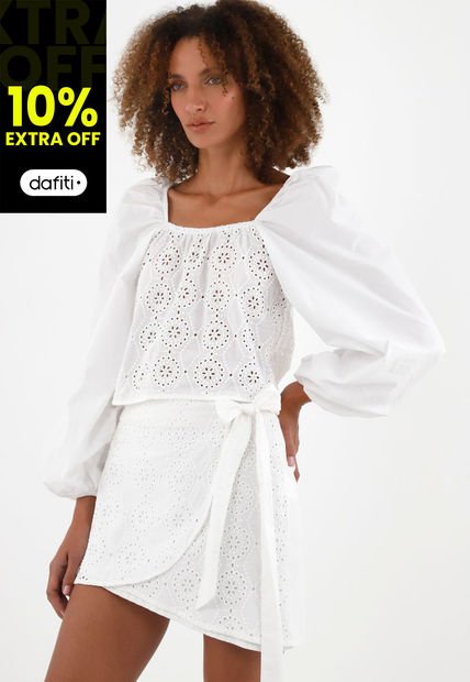Camisa Crudo Con Escote Recto Para Mujer