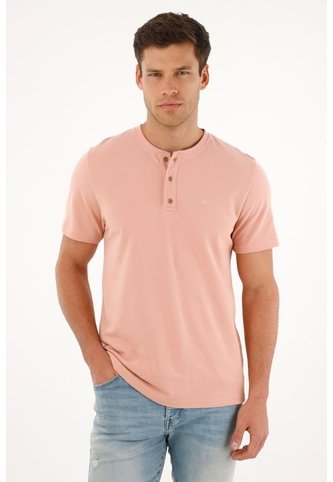 Camiseta Rosada Manga Corta Para Hombre Tennis