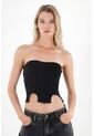 Tennis Camiseta Strapless Negra Para Mujer de Tennis