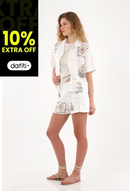 Tennis Camisa Manga Corta Con Estampados Localizados Para Mujer