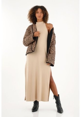 Vestido Crudo Largo Con Aberturas En Costados Para Mujer Tennis