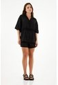 Tennis Camisa Manga Corta Negra Para Mujer de Tennis