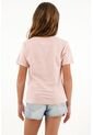Camiseta Rosada Estampado Palmeras Para Niña de Tennis