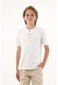 Camiseta Blanca Con Perilla De Botones Para Niño de Tennis