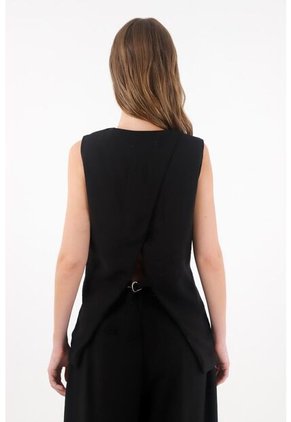 Tennis Chaleco Con Escote En V Negro Para Mujer