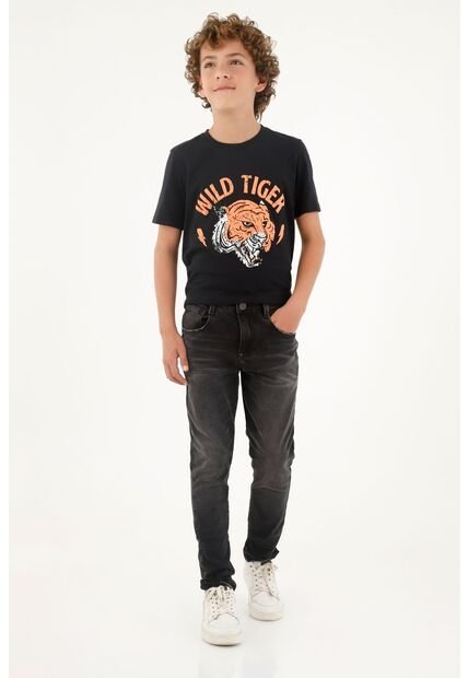Jean Slim Black Denim Para Niño