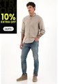 Tennis Camisa Oxford Manga Larga Café Para Hombre de Tennis